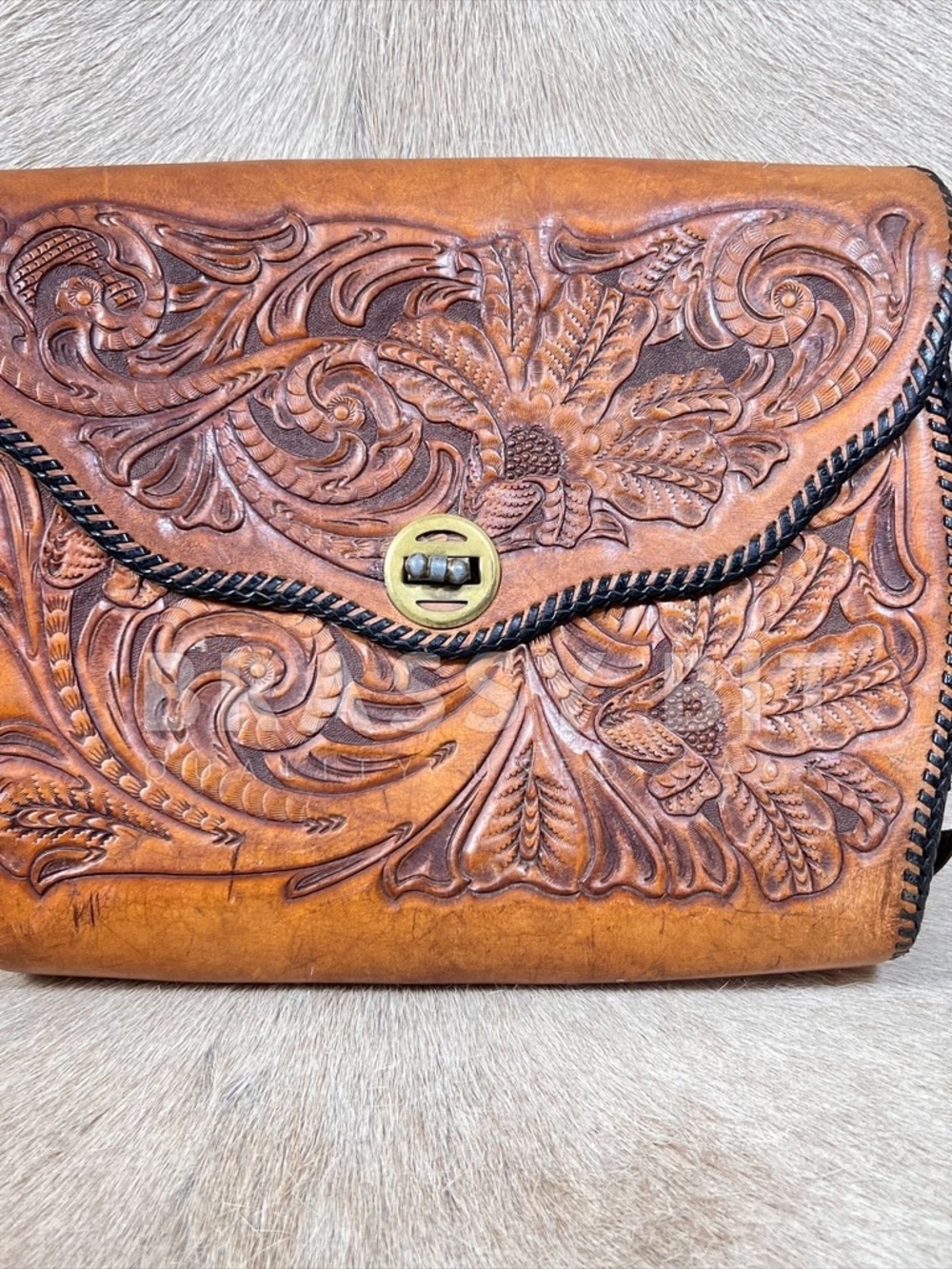 Vintage Tooled Leather Purse